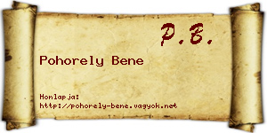 Pohorely Bene névjegykártya